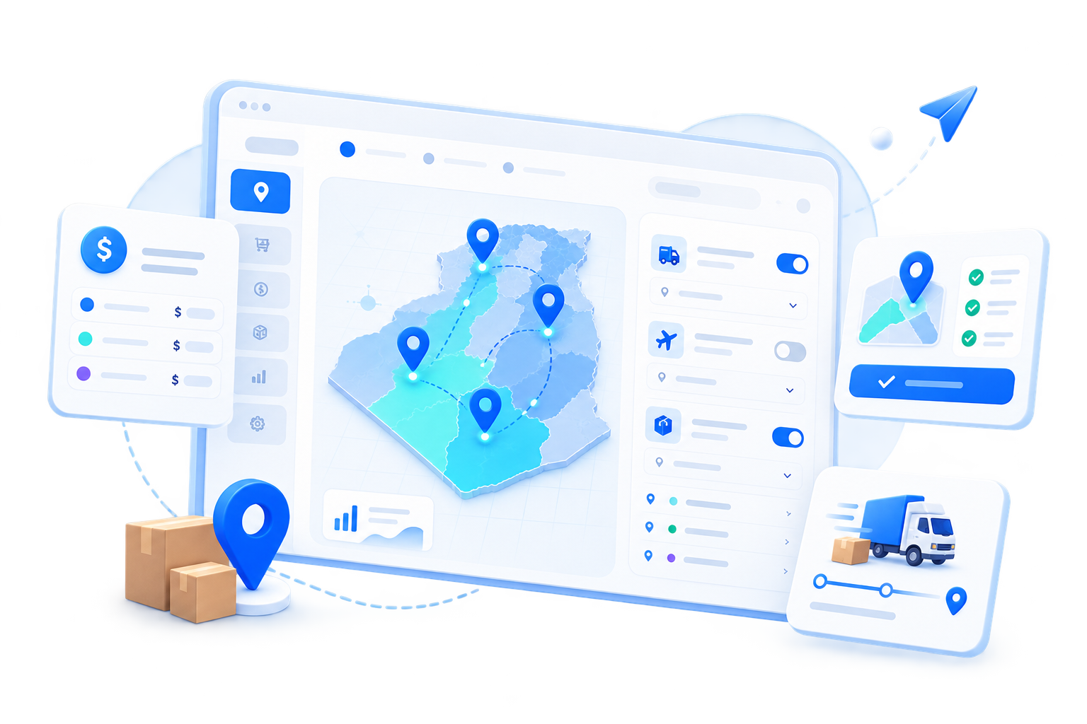 Yaxii Shipping Manager Algeria delivery zones preview